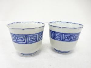 古伊万里　印判手　蕎麦猪口　2客